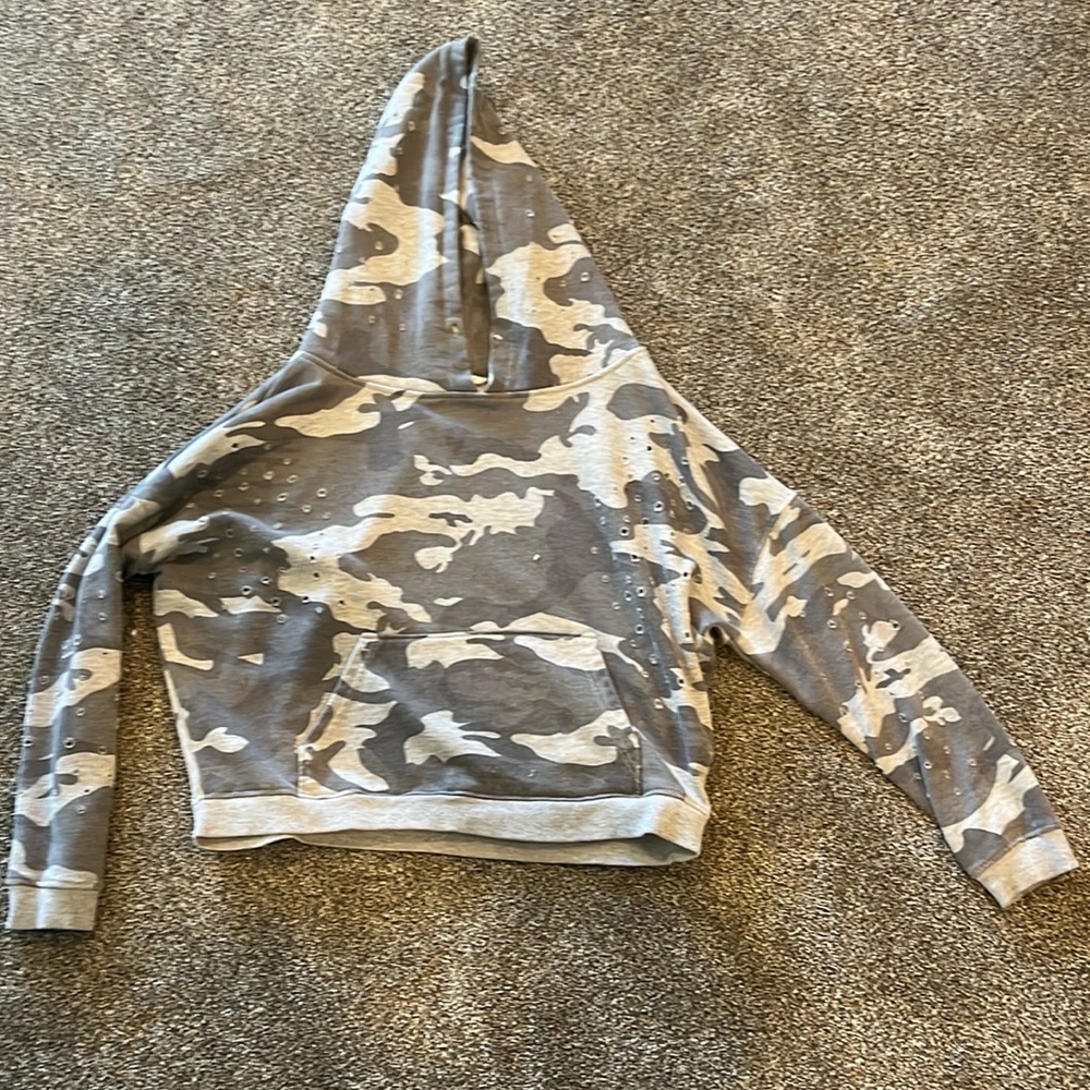 Dance and marvel S gray camo hoodie with holes